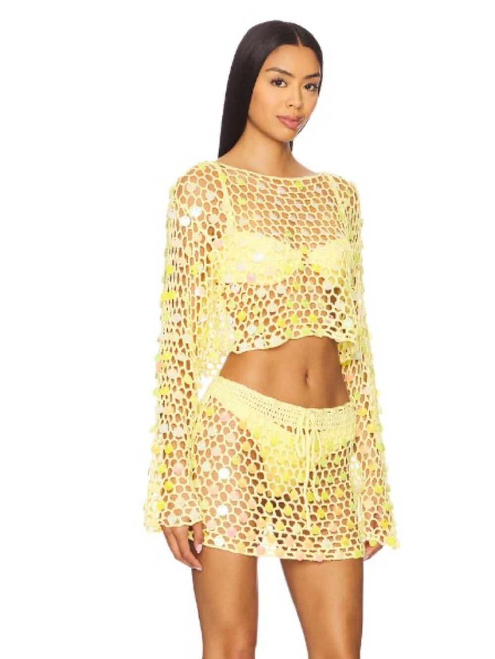 NWT Superdown Coralie Skirt Baby Yellow